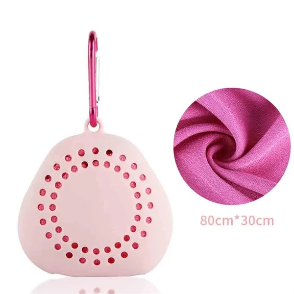 Quick Dry Sports Towel With Silicone Case