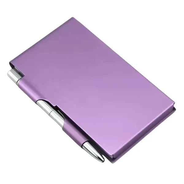 Metal Pocket Notebook with Pen and Refillable Paper