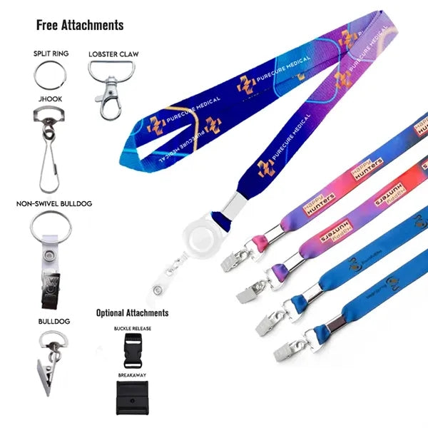 3/4 Dye Sublimated Double Ended Lanyards