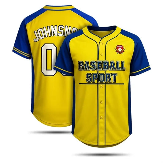 Interlock Men's Sublimated Full-Button Baseball Jersey-150G