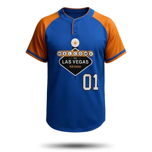 Men's Baseball Jersey 2-Button Sublimation / 200G Interlock