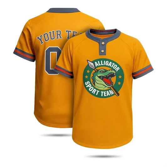2-Button Men's Sublimation Baseball Jersey (Birdseye Mesh)