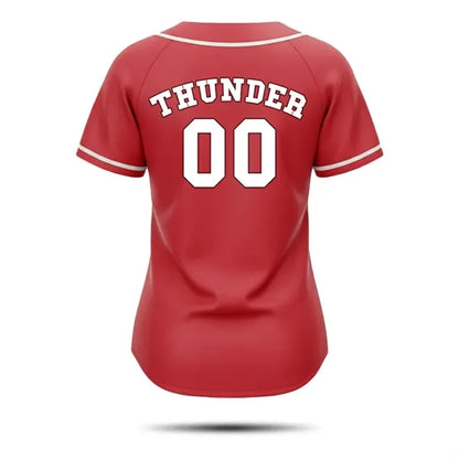Women's Full Button Baseball Jersey Sublimated interlock