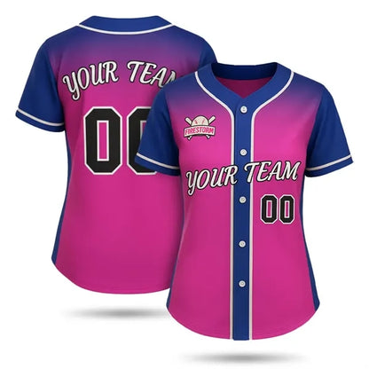 Women's Full Button Baseball Jersey Bee Eye Mesh