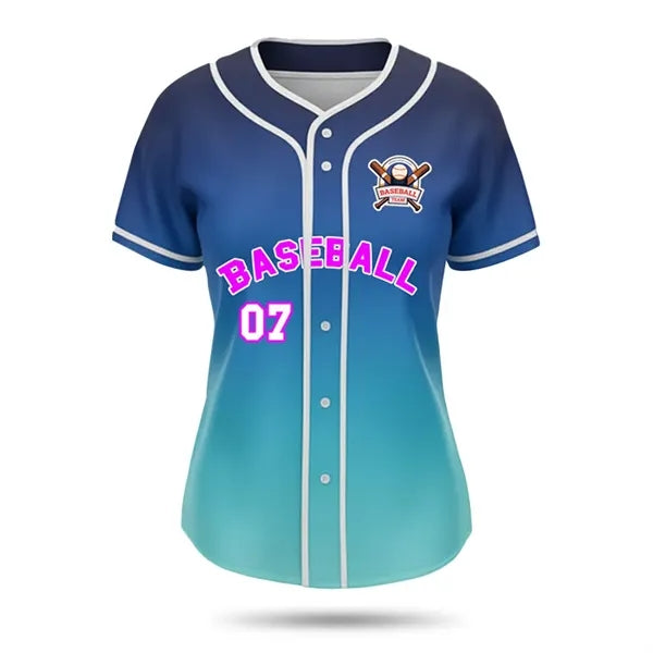 Women's Full-Button Sublimated (Interlock) Baseball Jersey
