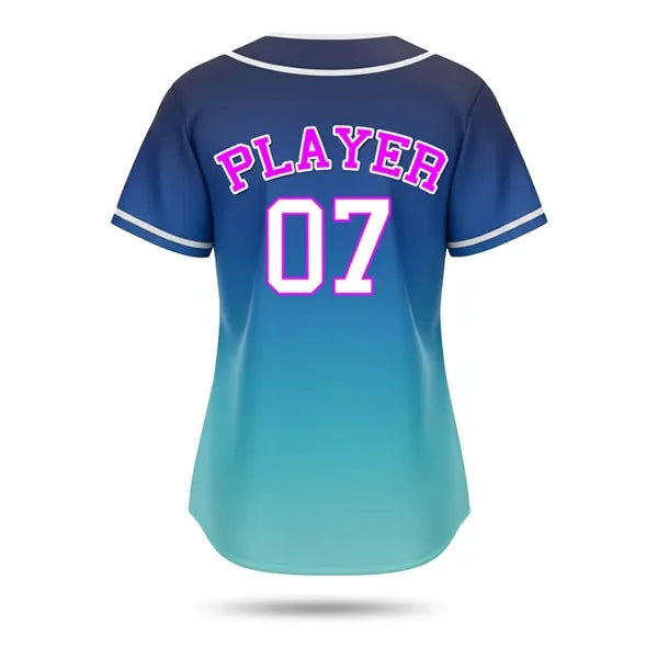 Women's Full-Button Sublimated (Interlock) Baseball Jersey
