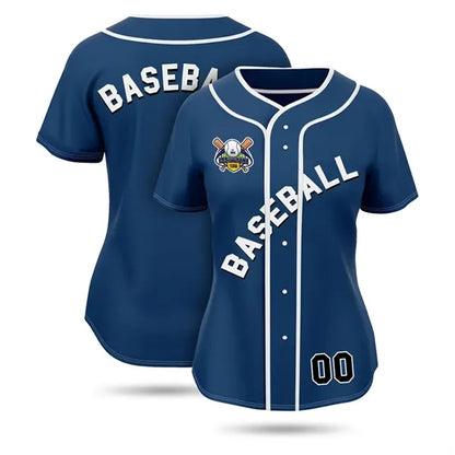 Women's Sublimation Full-Button Baseball (Interlock) Jersey