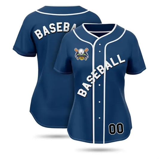 Women's Sublimation Full-Button Baseball (Interlock) Jersey