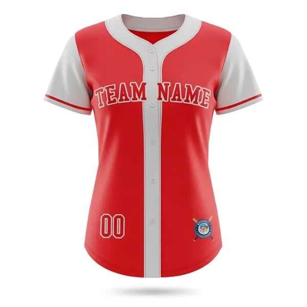 Women's Sublimated Full Button Baseball Jersey Birdseye Mesh