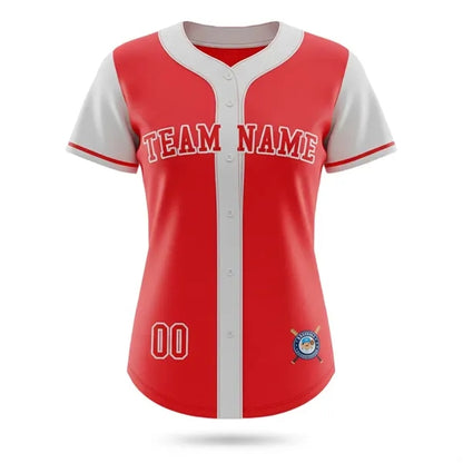 Women's Sublimated Full Button Baseball Jersey Birdseye Mesh