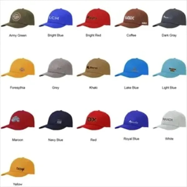 Premium Washed Cotton 6 Panel Cap - High, Medium, or Low