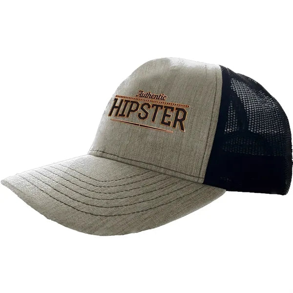 Heathered Cotton 6-Panel Mesh Snapback Cap