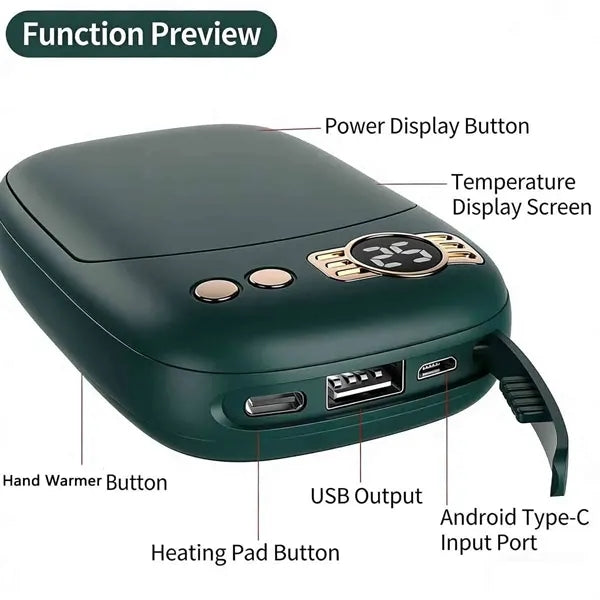 10000mAh USB Hand Warmer Portable Power Bank