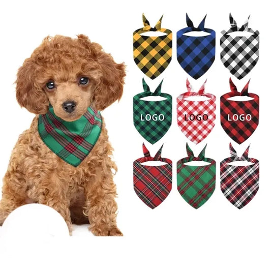 Classic Plaid Christmas Bandana for Dogs & Pets