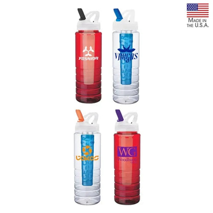 26 oz. PET Bottle with Flip Spout & Ice Stick