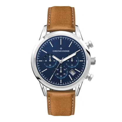 34MM STEEL SILVER CASE, CHRONOGRAPH MVMT, BLUE DIA...