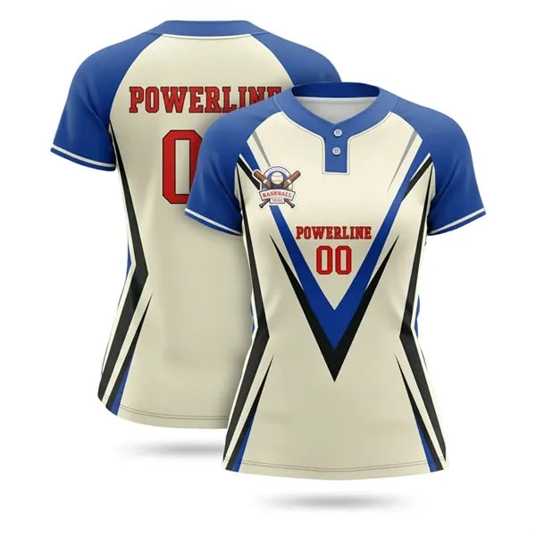 Women's Sublimated 2 Button Baseball Jersey Interlock
