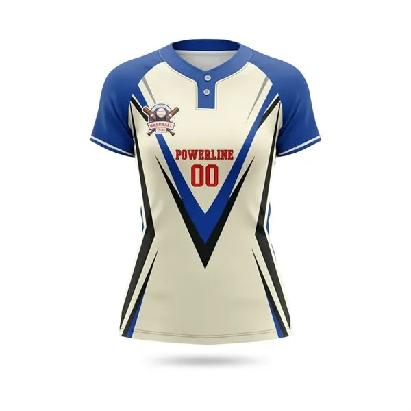 Women's Sublimated 2 Button Baseball Jersey Interlock