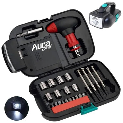 24 Piece Tool Kit with LED Flashlight
