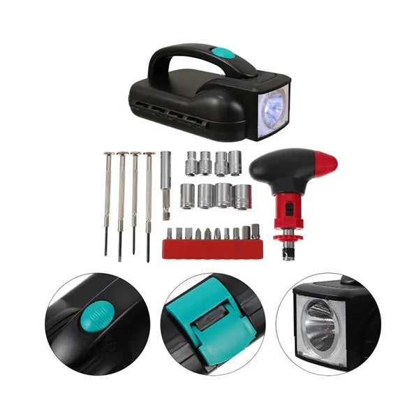 24 Piece Tool Kit with LED Flashlight