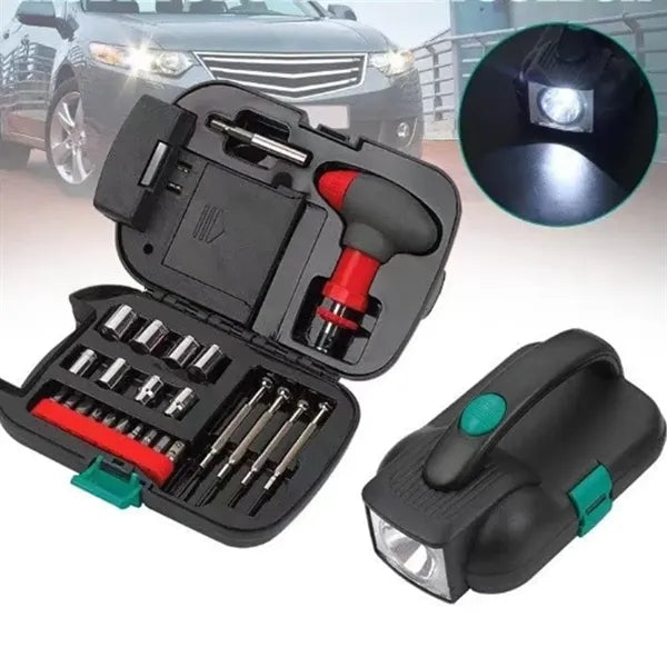 24 Piece Tool Kit with LED Flashlight