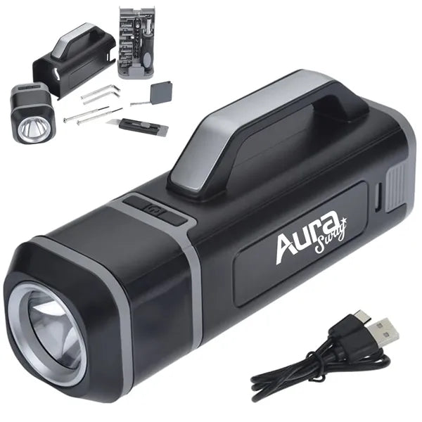 Multi Function Tool Kit with LED Flashlight Case