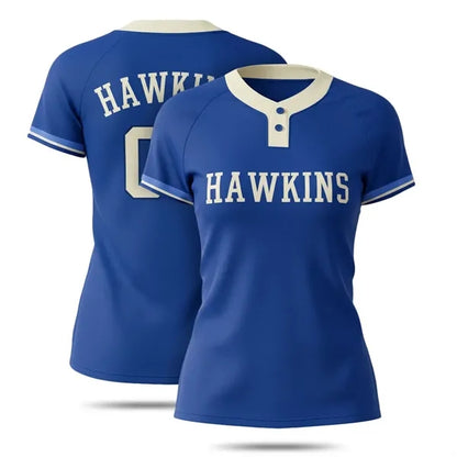 2-Button Women's Sublimated Baseball Jersey-150G Interlock