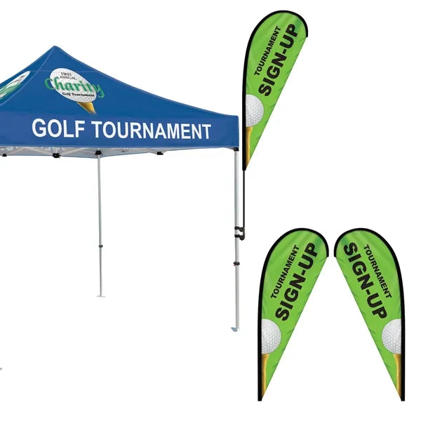 6' Double Sided Teardrop with Hardware and Tent Clamp