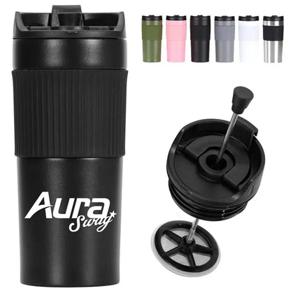 15oz. Stainless Steel French Press Travel Mug