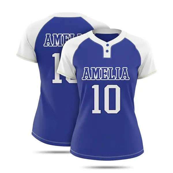 Women's SublimatedBirdseye Mesh 2-Button Baseball Jersey