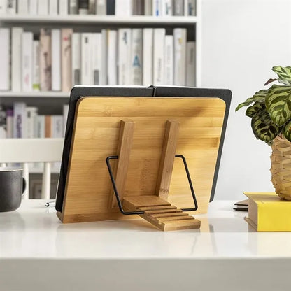 Bamboo Reading BookStand Holder with Clips