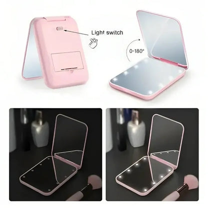 Lighted Pocket Makeup Mirror 1X/3X