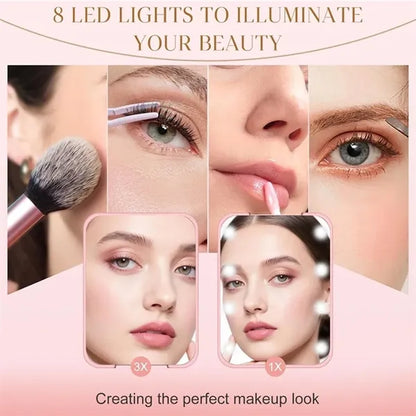 Lighted Pocket Makeup Mirror 1X/3X