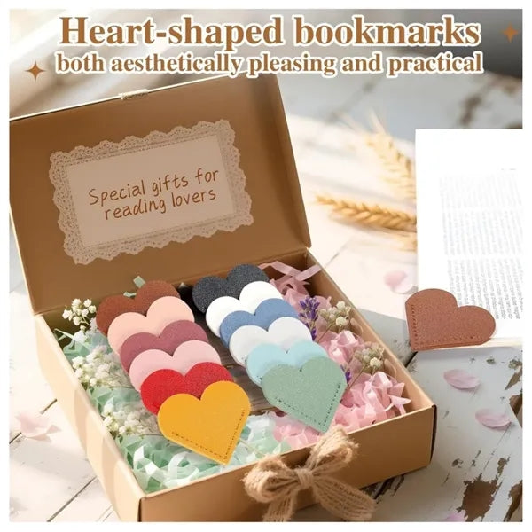 Leather Heart Corner Bookmarks