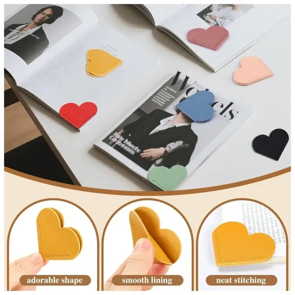 Leather Heart Corner Bookmarks