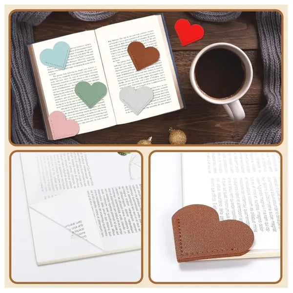 Leather Heart Corner Bookmarks
