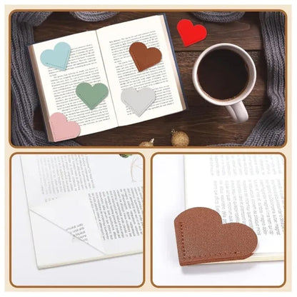 Leather Heart Corner Bookmarks