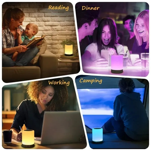 Touch Control Beside Lamp with Bluetooth Speaker