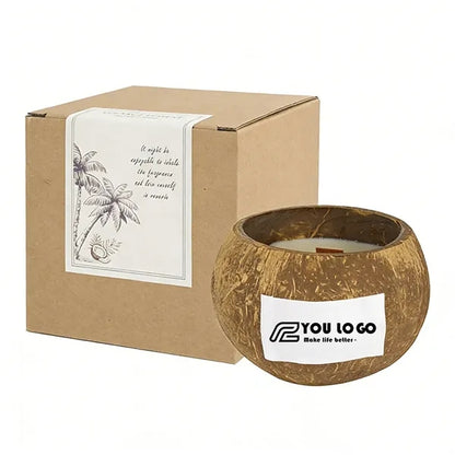 Soy Coconut Shell Candle With Wood Wick Eco Friendly