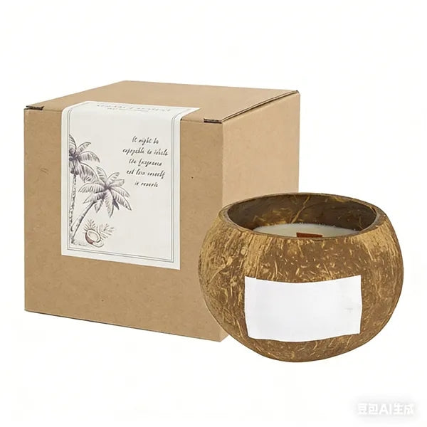 Soy Coconut Shell Candle With Wood Wick Eco Friendly