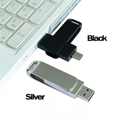 Dual USB C 2 in 1 Metal OTG Flash Drive for Phone Mac PC