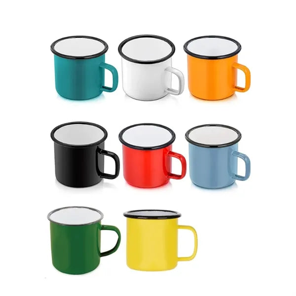 12Oz. Durable Enamel Campfire Mug with Retro Design