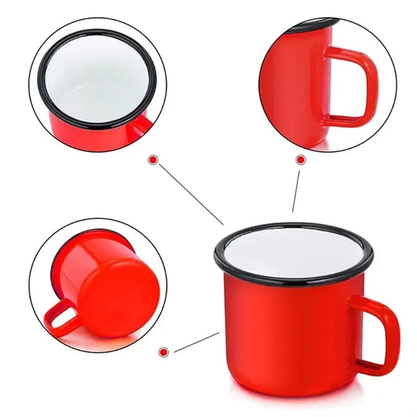 12Oz. Durable Enamel Campfire Mug with Retro Design