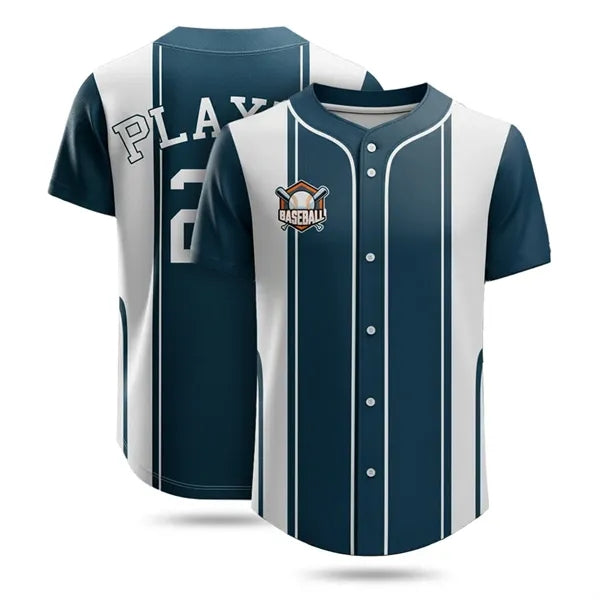 Unisex Full Button Jersey Full Color UPF Mesh