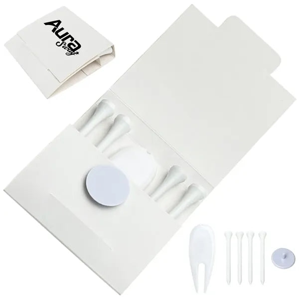 Custom Logo Golf Tee and Ball Marker Set in Eco-Friendly Box