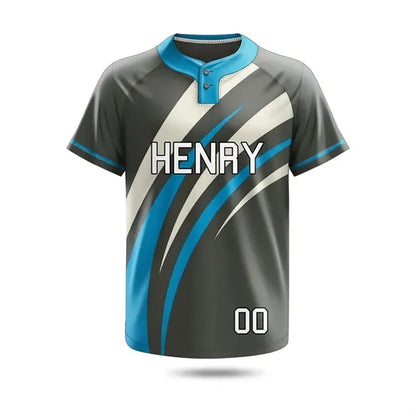 Unisex Sublimated UPF DriFit 2-Button Baseball Henley