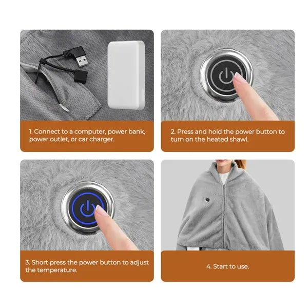USB Heated Blanket Shawl