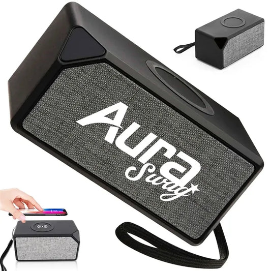 Desktop Bluetooth Speaker with Builtin Wireless Charging Pad