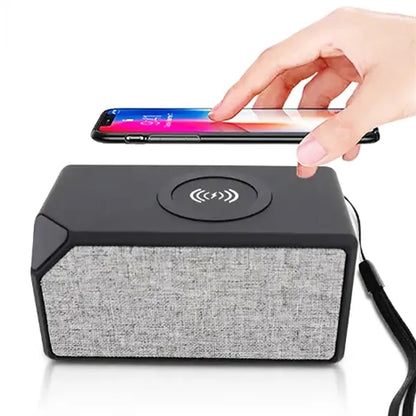 Desktop Bluetooth Speaker with Builtin Wireless Charging Pad