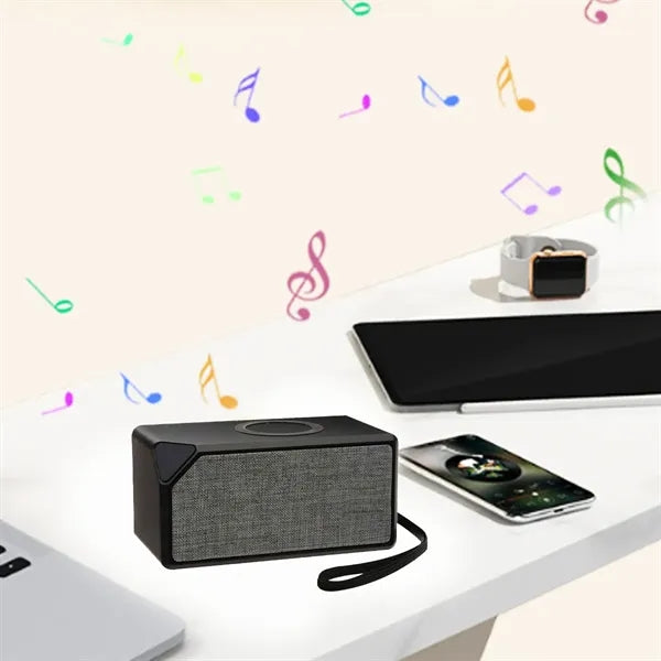 Desktop Bluetooth Speaker with Builtin Wireless Charging Pad